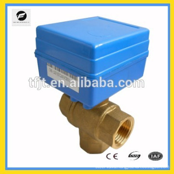 DN15 DN20 T flow 24v 220v CWX-1.0 3 way mini electric motor brass ball valve